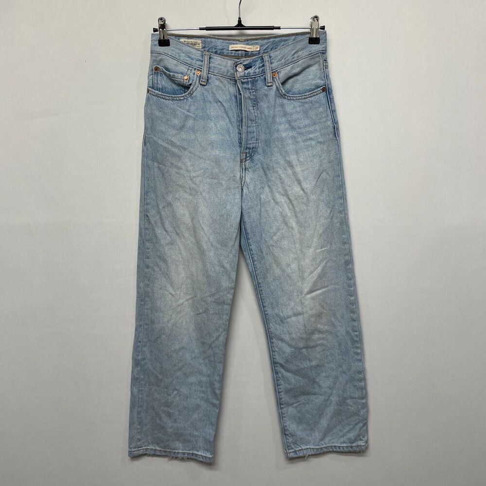 Levi's Women Ribcage Straight Ankle Jeans Size 27 Blue Denim B338 -17 - Picture 16 of 16